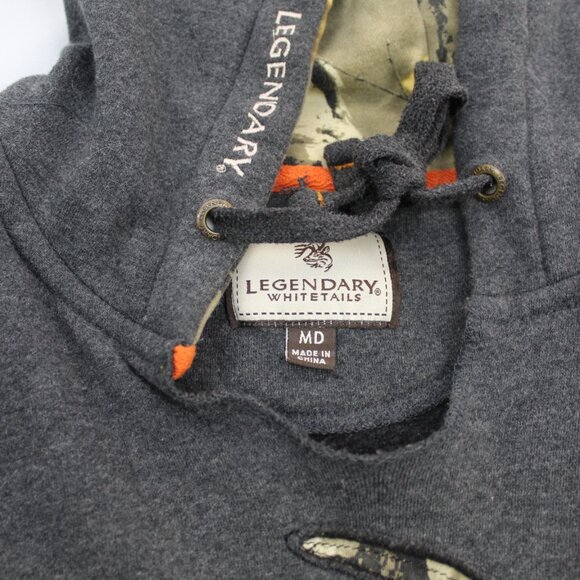 Legendary Whitetails Hoodie Sweatshirt Mens Size Medium Gray Camo Deer Logo - Picture 10 of 10